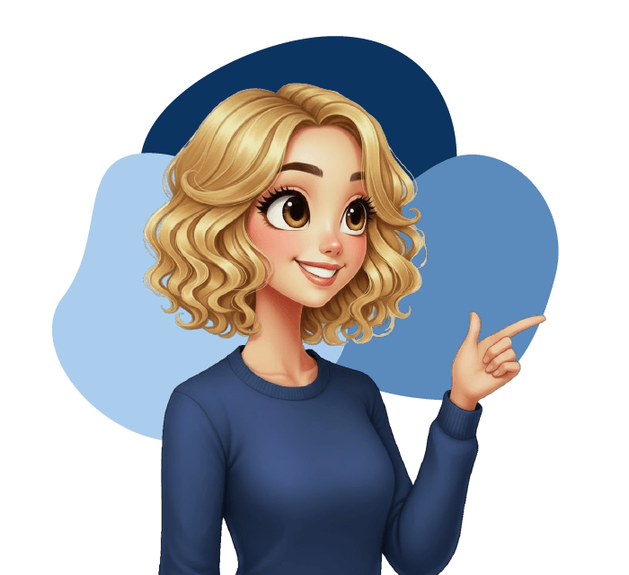 Cartoon style ai generated image of Michelle at Shall B Studio 2
